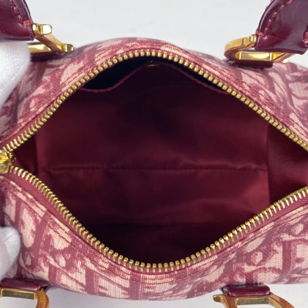 1000069220219 17 Christian Dior Trotter Pattern Canvas Enamel Mini Handbag Red