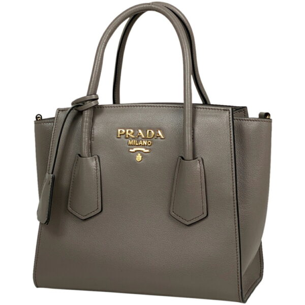 1000069231697 11 Prada Handbag 2WAY Leather Gray