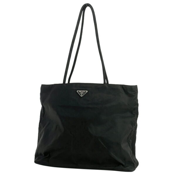 1000069239242 11 Prada Plate Tote Bag Nylon Nero