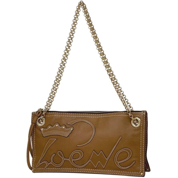 1000069254153 11 Loewe Chain Shoulder Bag Leather Brown