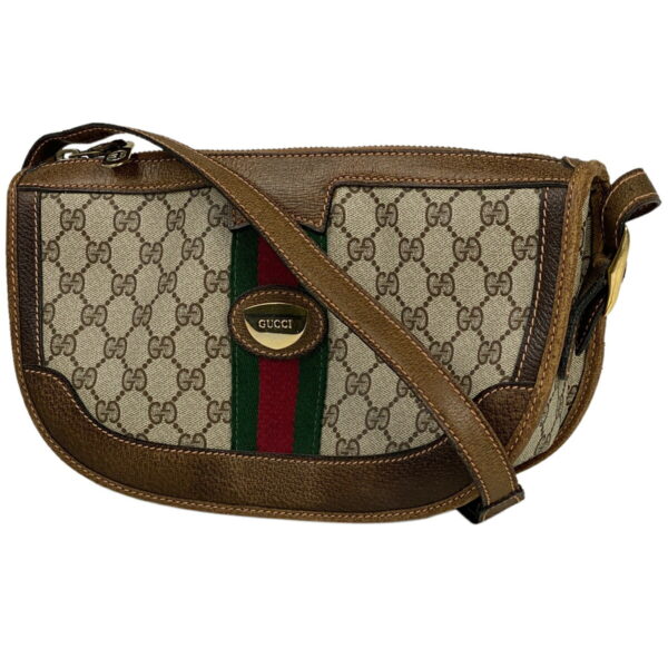 1000069284044 11 Gucci GG Pattern Sherry Line Shoulder Bag Canvas Brown