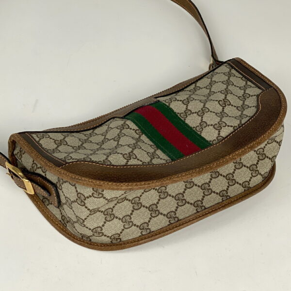 1000069284044 12 Gucci GG Pattern Sherry Line Shoulder Bag Canvas Brown