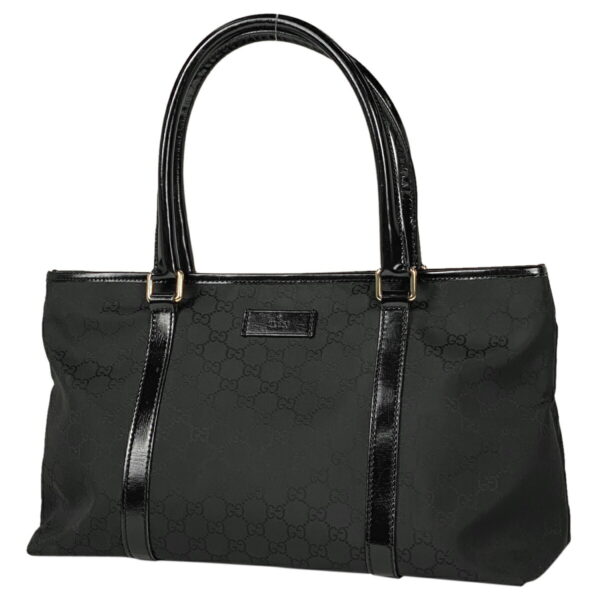 1000069284204 11 Gucci GG Pattern Tote Bag Nylon Black