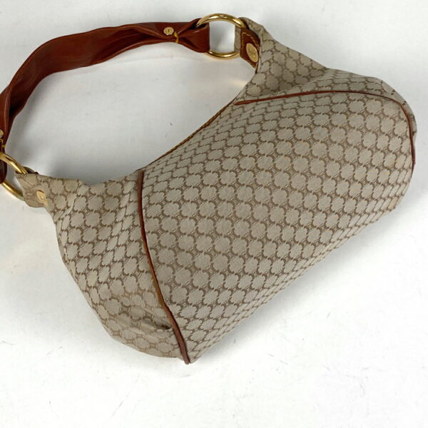 1000069316684 12 Celine Macadam Pattern Canvas Shoulder Handbag Beige