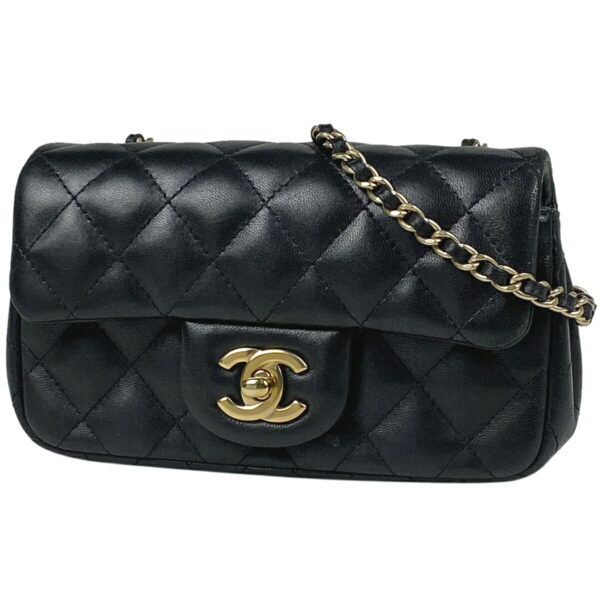 1000069330642 11 Chanel Coco Mark Chain Mini Matelasse Shoulder Bag Leather Black