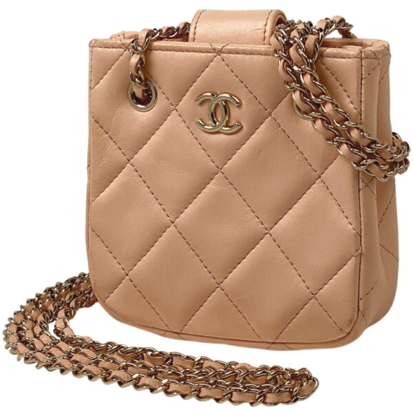 1000069358509 11 Chanel Coco Mark Chain Mini Matelasse Shoulder Bag Leather Salmon Pink