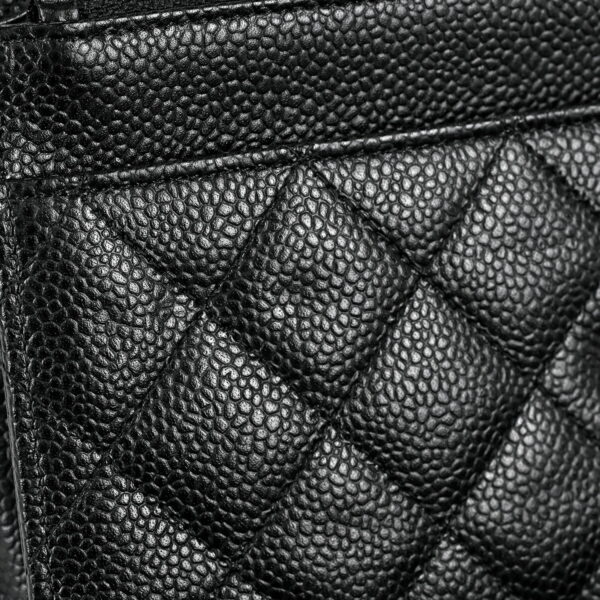 1000069531117 09 Chanel Cocomark Chain Wallet Matelasse Shoulder Bag Caviar Skin Black