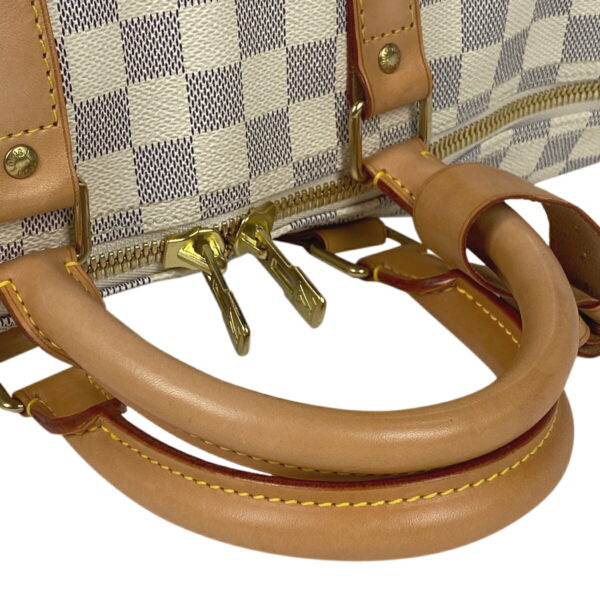 1000069560469 18 Louis Vuitton Keepall Bandouliere 45 2WAY Bag Damier Azur White