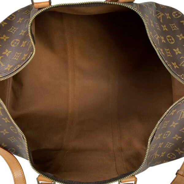 1000069577580 17 Louis Vuitton Keepall Bandouliere 55 Bag Monogram Brown