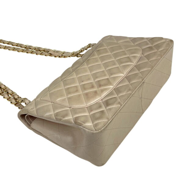 1000069600967 12 Chanel Deca Matelasse W Flap Chain Shoulder Bag Leather Beige