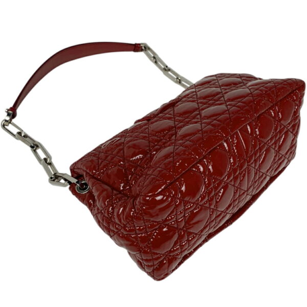 1000069622754 12 Christian Dior Lock Patent Leather Cannage Chain Shoulder Bag Red