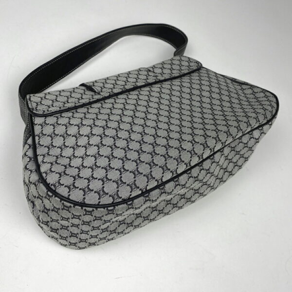 1000069659613 12 Celine Macadam Pattern Canvas Shoulder Bag Black Gray