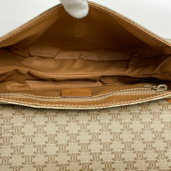 1000069684493 15 Celine Macadam Pattern All Over Diagonal Canvas Shoulder Bag Beige