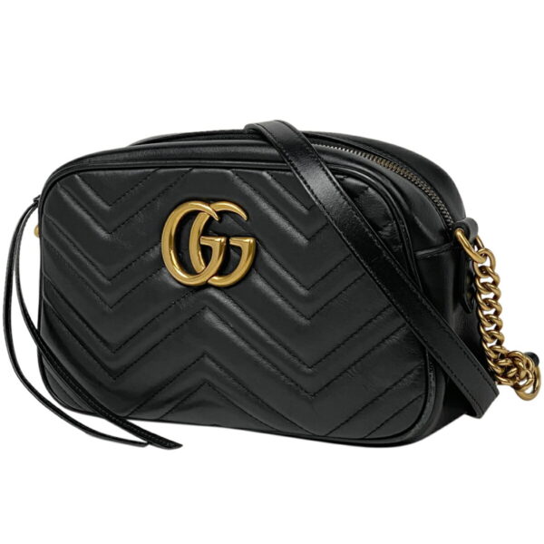 1000069781680 11 Gucci GG Marmont Chain Crossbody Shoulder Bag Leather Black