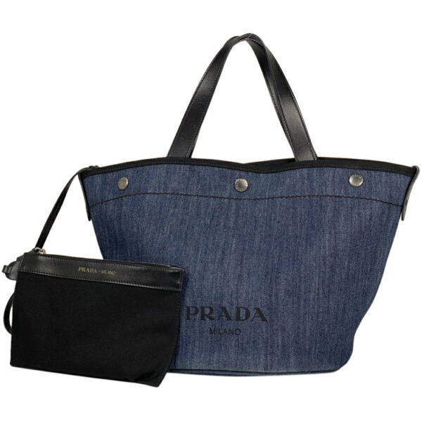 1000069783288 11 Prada Tote Bag 2WAY Bucket Canvas Blue