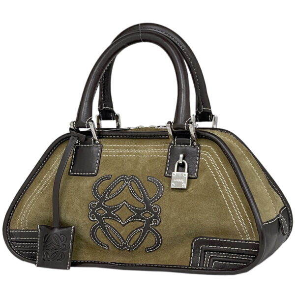 1000069795687 11 Loewe Anagram Handbag Suede Khaki