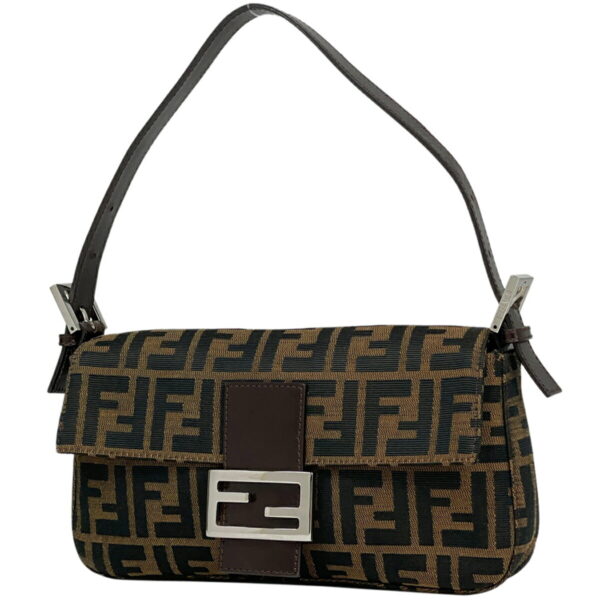 1000069803030 11 FENDI Zucca Pattern Mamma Bucket Shoulder Canvas Brown