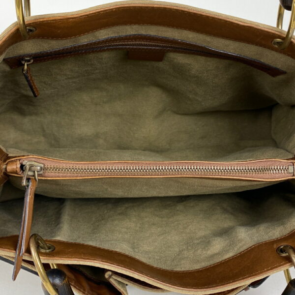 1000069836922 17 Gucci Bamboo Handbag Canvas Khaki