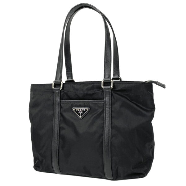 1000069868251 11 PRADA Plate Tote Shoulder Bag Nylon Nero