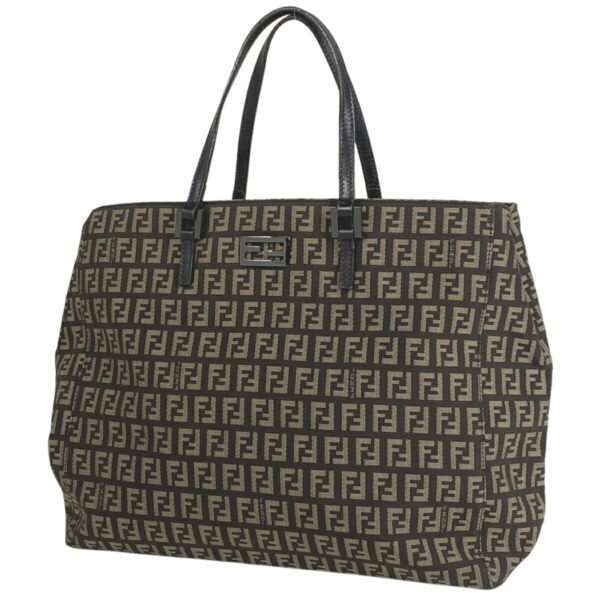 1000070020914 11 FENDI Zucchino Pattern Tote Bag Canvas Brown