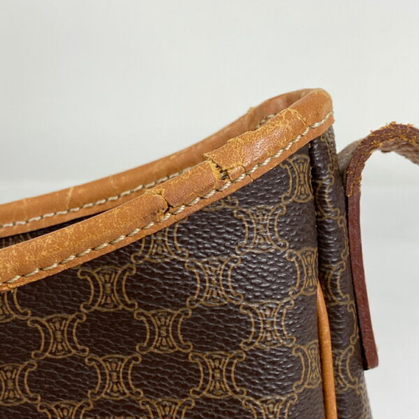 1000070090870 14 Celine Macadam Pattern Shoulder Canvas Handbag Brown