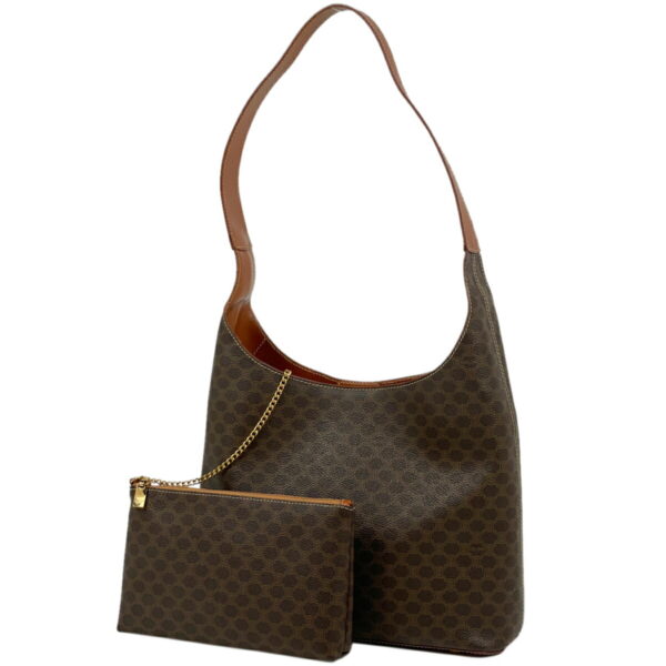 1000070114668 11 Celine Macadam Pattern Canvas Shoulder Bag Brown