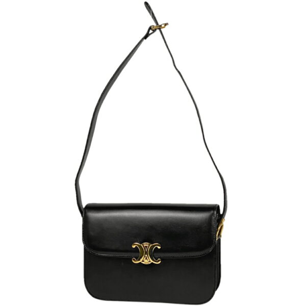 1000070137148 11 Celine Blason Leather Shoulder Handbag Black