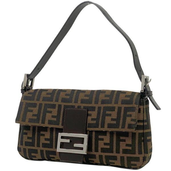 1000070165868 11 FENDI Zucca Pattern Mamma Bucket Shoulder Canvas Brown