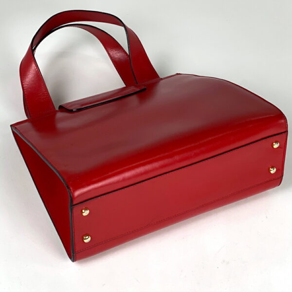 1000071001387 12 Celine Carriage Leather Handbag Red