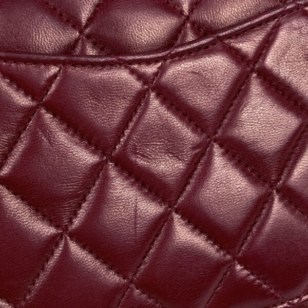 1000071041499 14 Chanel Matelasse W Flap Chain Shoulder Bag Leather Bordeaux