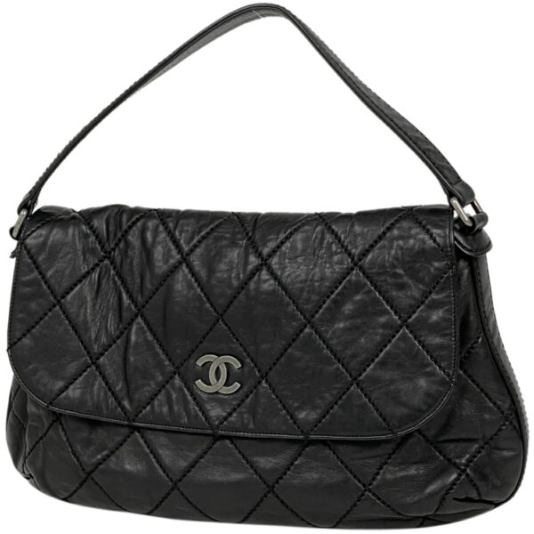 1000071068298 11 Chanel Wild Stitch Shoulder Bag Leather Black