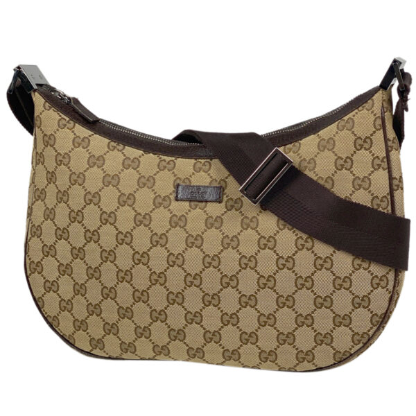 1000071072646 11 Gucci GG Pattern Diagonal Shoulder Bag GG Canvas Brown