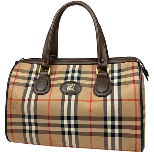 1000071260050 11 Burberrys Plaid Canvas Mini Handbag Brown