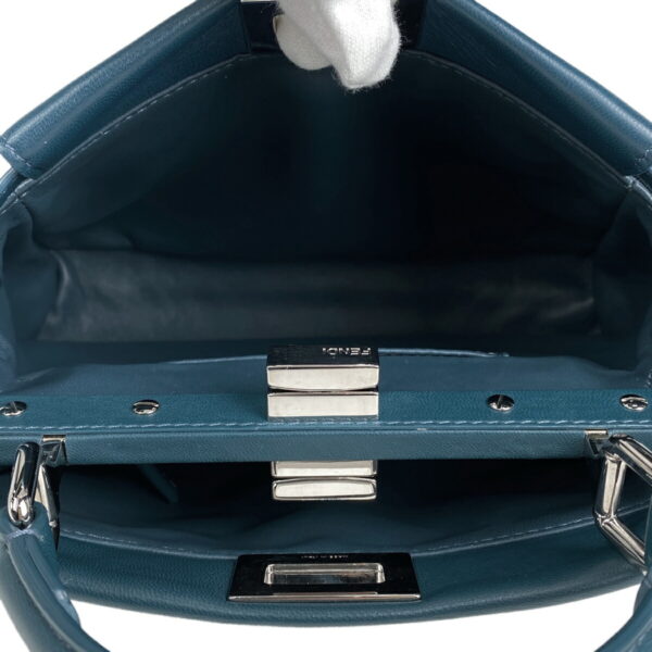 1000071563786 20 FENDI Mini Peekaboo 2WAY Shoulder Bag Leather Blue