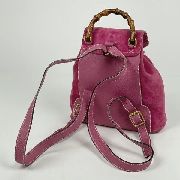 1000071709955 12 Gucci Bamboo Mini Rucksack Suede Pink