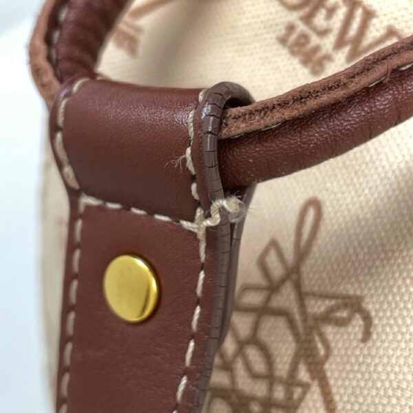 1000071745229 15 Loewe Studded Drawstring Tote Bag Canvas BeigeBrown