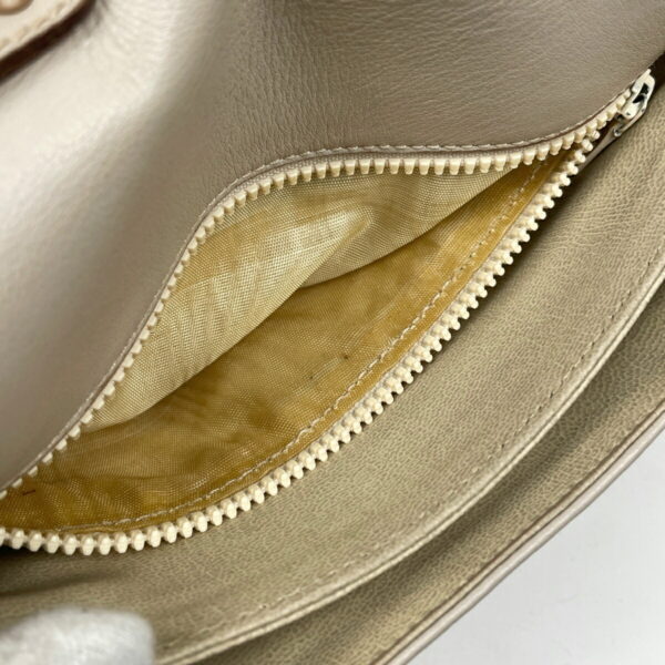 1000071776070 16 Celine Blason Chain Leather Shoulder Bag Ivory