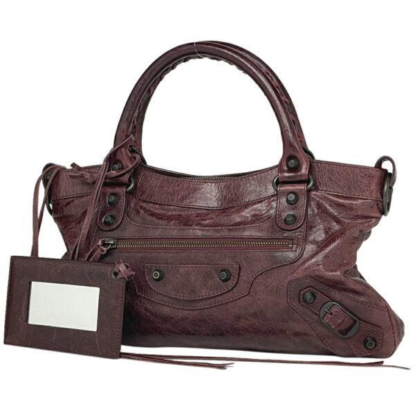 1000071789018 11 Balenciaga The First 2WAY Leather Shoulder Handbag Bordeaux