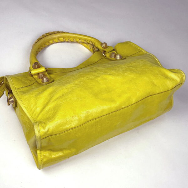 1000071789100 12 Balenciaga The Giant City 2WAY Leather Shoulder Handbag Yellow