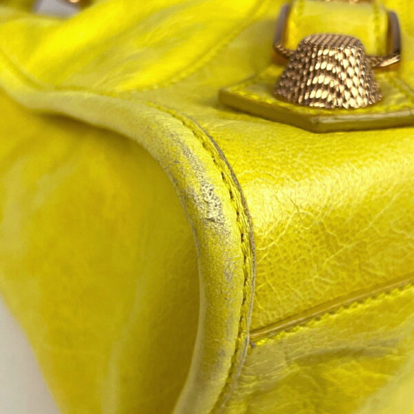 1000071789100 13 Balenciaga The Giant City 2WAY Leather Shoulder Handbag Yellow