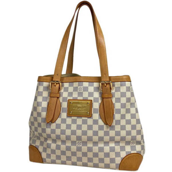 1000071821497 11 Louis Vuitton Hampstead MM Shoulder Tote Bag Damier Azur White