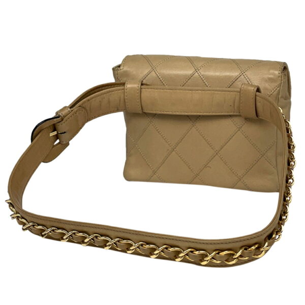 1000071890233 12 Chanel Cosmos Line Waist Bag Leather Beige