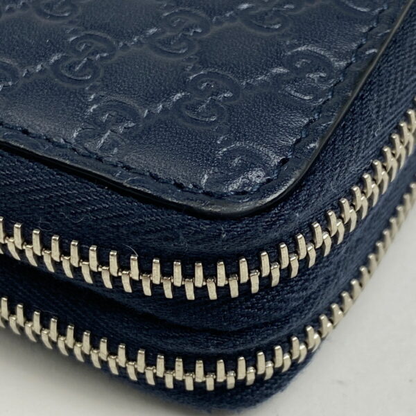 1000071912751 13 Gucci Micro Guccisima Travel Document Case Long Wallet Shima Leather Navy