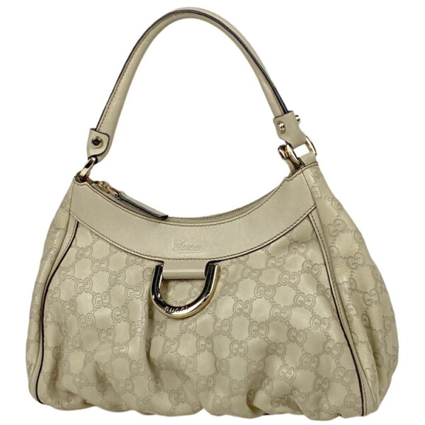 1000072059240 11 Gucci Guccisima Abbey Shoulder Handbag Shima Leather Ivory