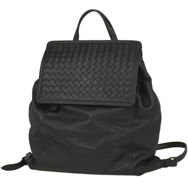 1000072190929 11 Bottega Veneta Intrecciato Nappa Leather Rucksack Backpack Black