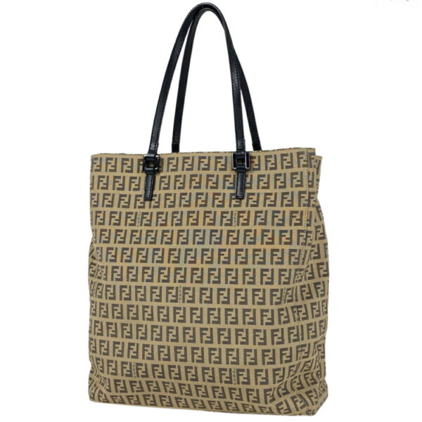 1000072199083 11 FENDI Zucchino Pattern Tote Bag Canvas Beige