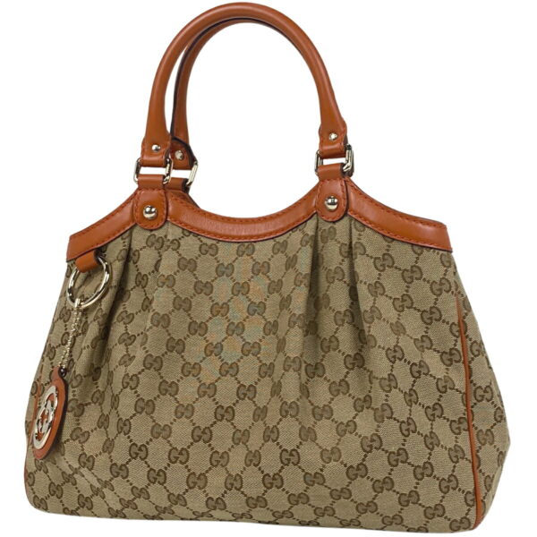 1000072381204 11 Gucci GG Pattern Sookie Tote Bag GG Canvas Brown Orange