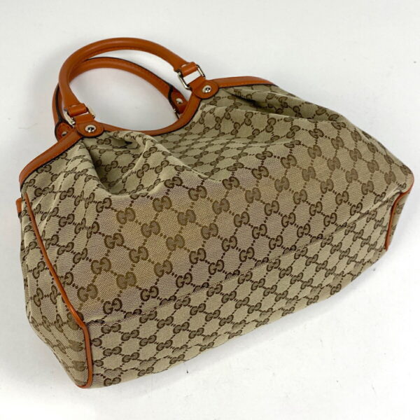 1000072381204 12 Gucci GG Pattern Sookie Tote Bag GG Canvas Brown Orange