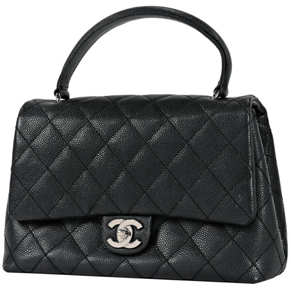 1000072626244 01 Chanel Cocomark Matelasse Handbag Caviar Skin Black