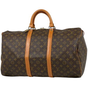 1000072638018 11 Louis Vuitton Monogram Keepall Bandouliere 50 Boston Bag Brown